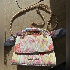 Aldo Pink floral and butterfly  hand bag with shoulder strap